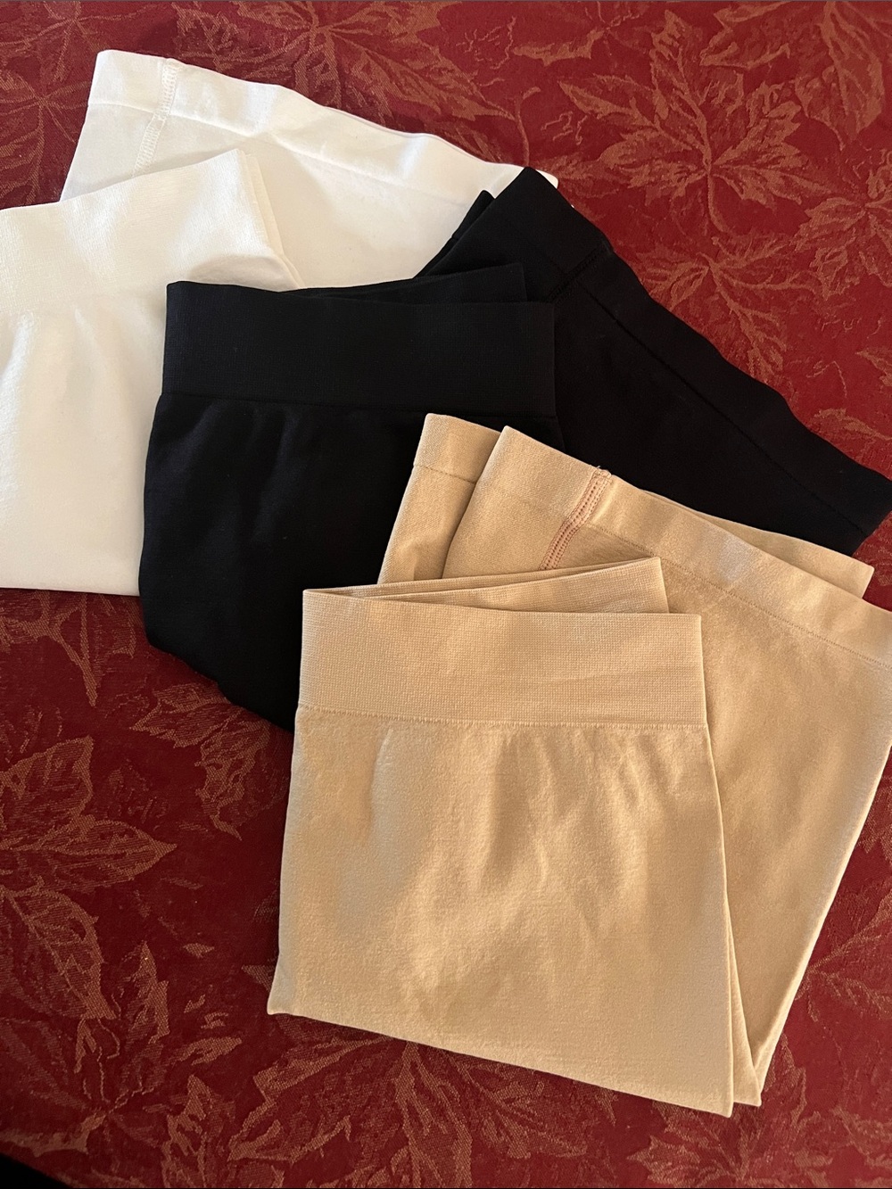 Super Soft Shapewear Short Set of 3 black, beige, and white M